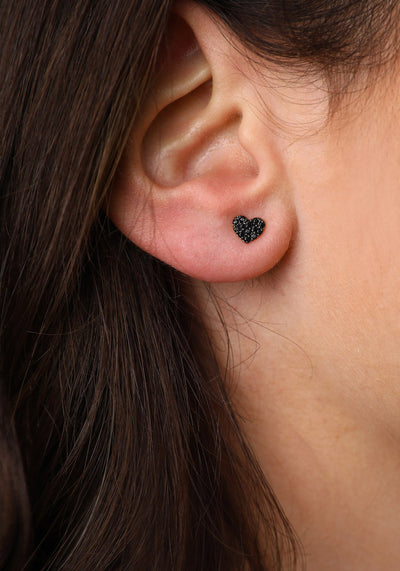 Black Heart Earring