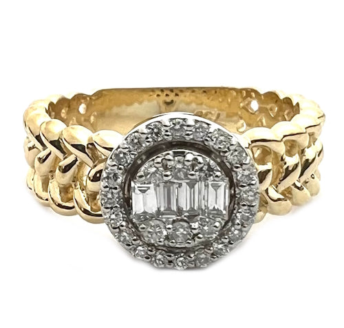 Yellow and white gold and diamond Ring