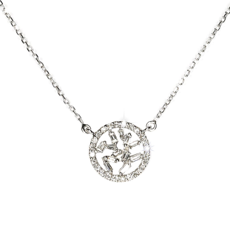 Circle Baguette Diamond Pendant