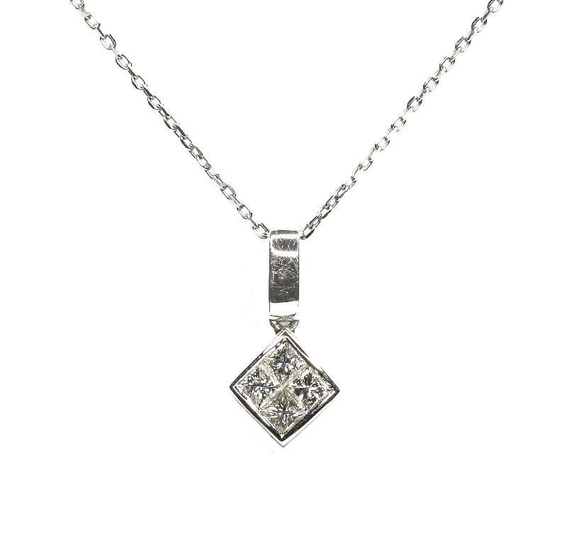 Square Shape Diamond Pendant