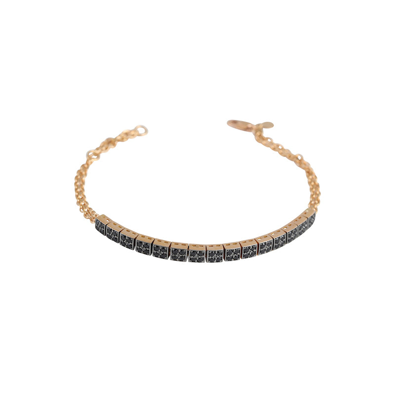 Half Tennis Black Bracelet