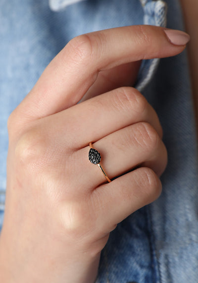 Black Pear Ring