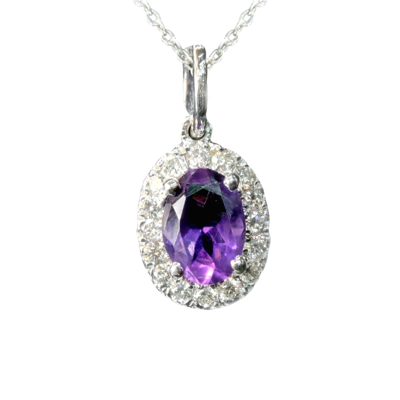 Amethyst & Diamonds Pendant